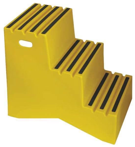 3 Steps, Plastic Step Stand, 500 lb. Load Capacity, Yellow, Dpi, Mfr#: ST327-14