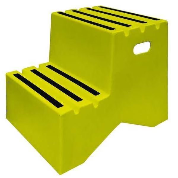 2 Steps, Plastic Step Stand, 500 lb. Load Capacity, Yellow, Dpi, Mfr#: ST217-14