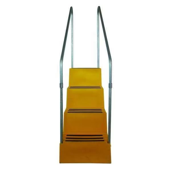 4 Steps, Plastic Step Stand, 500 lb. Load Capacity, Yellow, Dpi, Mfr#: T445-14