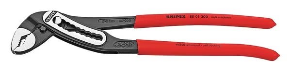 12 in V-Jaw Water Pump Plier Serrated, Plastic Grip, Knipex, Mfr#: 88 01 300 SBA