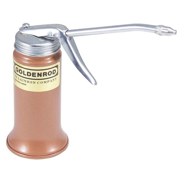 Oiler, 6 fl oz Capacity, Steel, 5 in Spout Length, 6 oz Reservoir Capacity, Goldenrod, Mfr#: 600