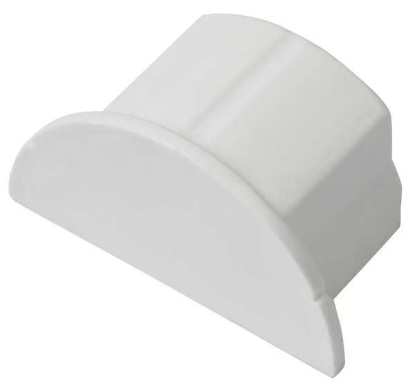End Cap, White, ABS, Caps, D-Line, Mfr#: US/EC3015W/5/GR