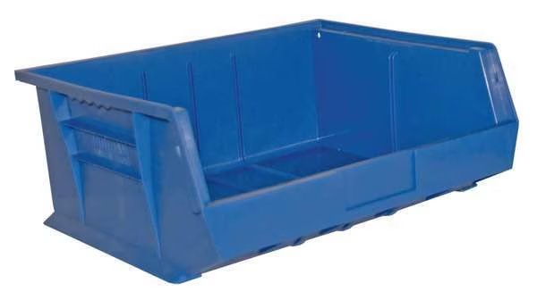 Hang & Stack Storage Bin, Copolymer Polypropylene, 16-3/4 in W, 7 in H, 14-5/8 in L, Blue, Durham Mfg, Mfr#: PB30250-52
