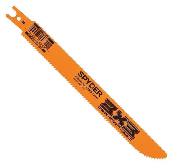 8" L x General Purpose Cutting Reciprocating Saw Blade, Spyder, Mfr#: 200173