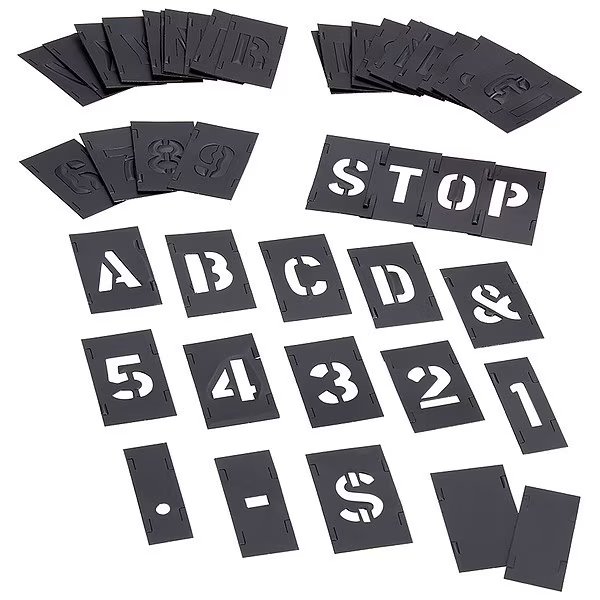 Stencil Set 1IN 46 Pieces Interlocking, C.H. Hanson, Mfr#: 10191