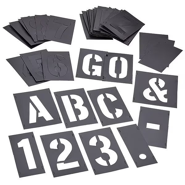 Stencil Set 3IN 46 Pieces Interlocking, C.H. Hanson, Mfr#: 10193
