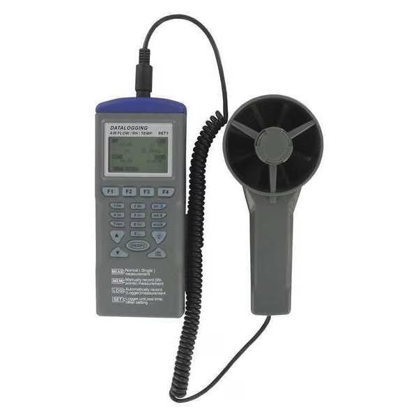 Anemometer, Rotating Vane, Gray, Dwyer Instruments, Mfr#: 9671