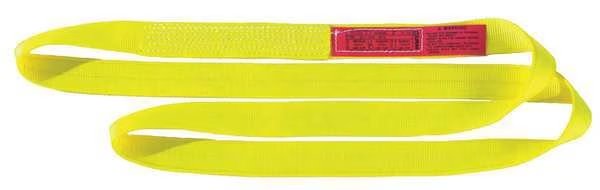 Web Sling, Type 5, 5 ft L, 1 in W, Nylon, Yellow, Lift-All, Mfr#: EN2601NX5