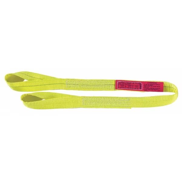 Web Sling, Type 4, 6 ft L, 1 in W, Polyester, Yellow, Lift-All, Mfr#: EE2801DTX6