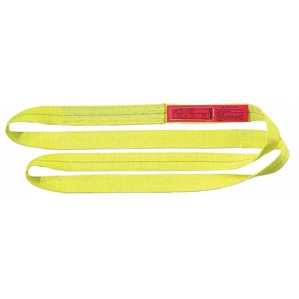 Web Sling, Type 5, 10 ft L, 1 in W, Polyester, Yellow, Lift-All, Mfr#: EN2601DX10