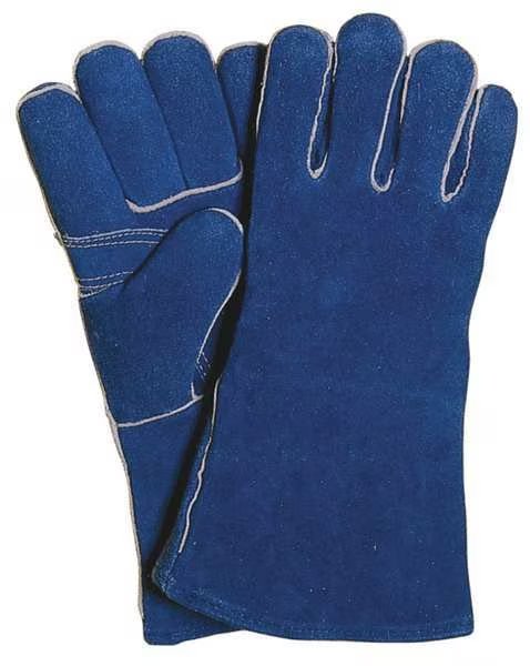 Cowhide Leather Stick Welding Gloves, Straight Thumb, Blue, Size XL, 1 Pair, Tillman, Mfr#: 1018B