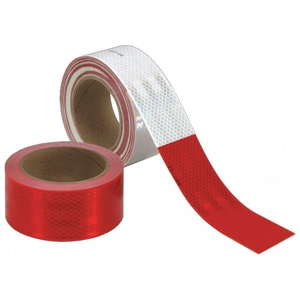 Reflective Tape, Red/White, 2 in. W, 3M, Mfr#: 983