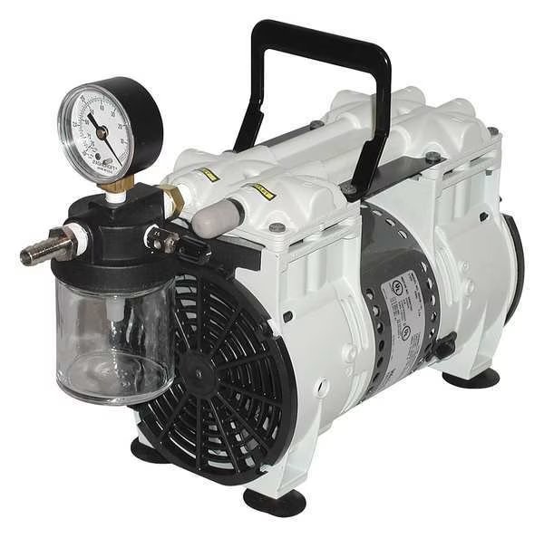 Piston Vacuum Pump, 1/3 HP, 12in.H, Welch, Mfr#: 2561B-50