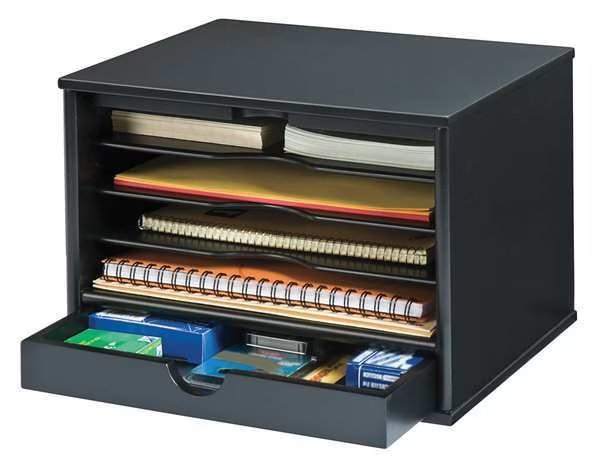 Desktop Organizer, Black, 5 Compartments, Victor Technology, Mfr#: 4720-5