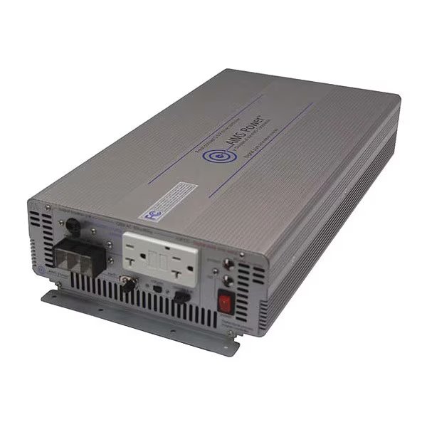 Power Inverter, Pure Sine Wave, 4,000 W Peak, 2,000 W Continuous, 2 Outlets, Aims Power, Mfr#: PWRIG200012120S