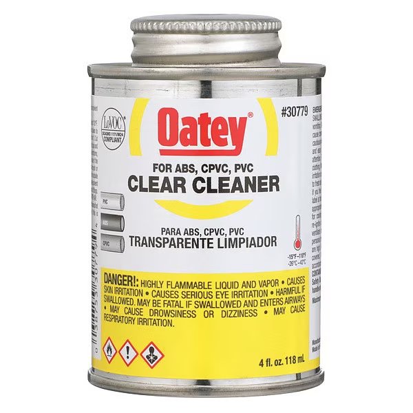 PVC Cleaner, Clear, 4 oz., Oatey, Mfr#: 30779