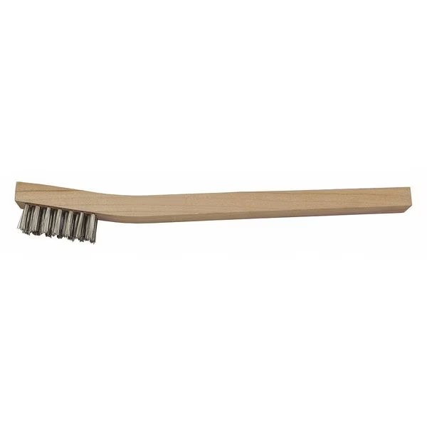 5/8 in W Scratch Brush, Stiff, 1 1/2 in L Brush, Gray, Wood, 7 3/4 in L Overall, Michigan Brush, Mfr#: MIB-SR56620SS