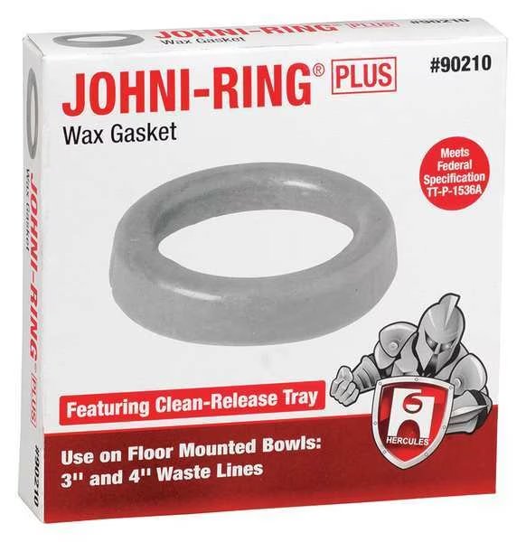 Toilet Bowl Ring, Standard, Wax, 3in-4in, Hercules, Mfr#: 90210