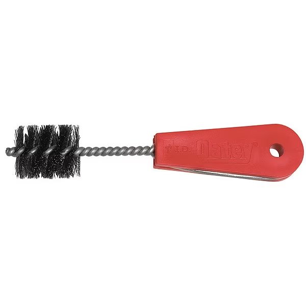 Tube and Pipe Brush, 3 in L Handle, 1 1/2 in L Brush, Silver, Polystyrene, 5 in L Overall, Oatey, Mfr#: 31330
