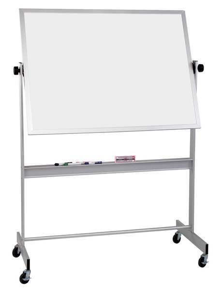 48"x60" Reversible Plastic Whiteboard, Gloss, Mooreco, Mfr#: 668AF-HH