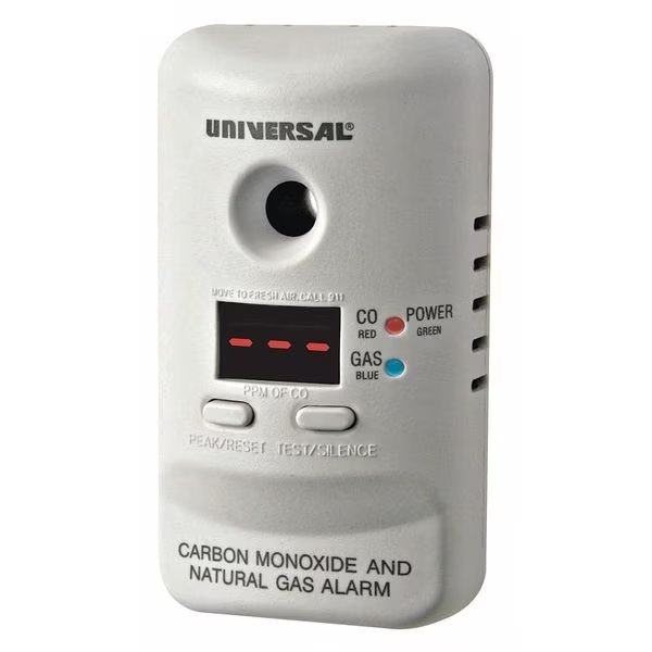 Carbon Monoxide Alarm, Semiconductor Sensor, 85 dB @ 10 ft Audible Alert, Universal Security Instruments, Mfr#: MCND401B