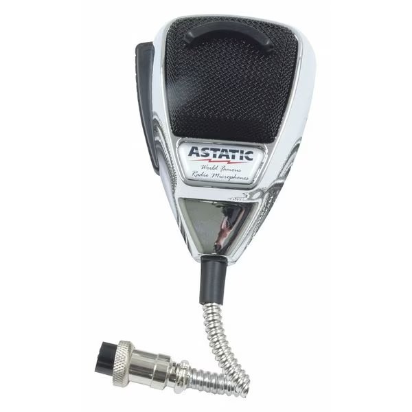 CB Mic with SS Cord, Chrome, 4 Pin, Astatic, Mfr#: 302-10187