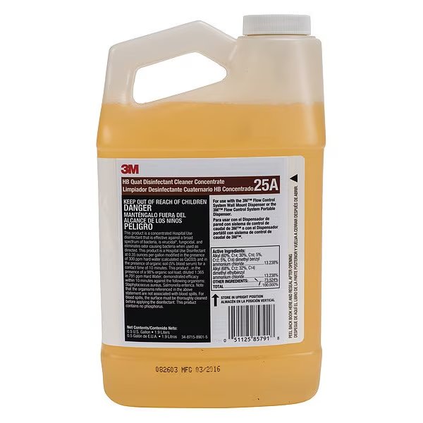 HB Quat Disinfecting Cleaner, 0.5 gal. Jug, 3M, Mfr#: 25A