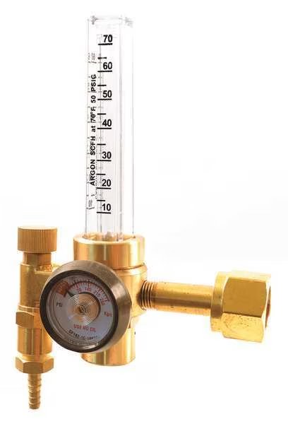 Stage Flowmeter Regulator, Single Stage, CGA-320, 10 to 80 scfh, Use With: Carbon Dioxide, Uniweld, Mfr#: RF2480-320