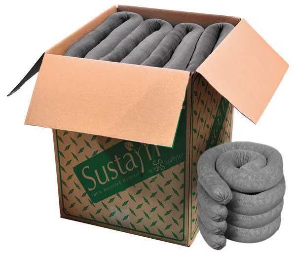 Sorbents, 44 gal, 3 in x 48 in, Universal, Gray, Polypropylene, Sustayn By Spilfyter, Mfr#: G-34