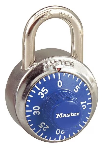 Combination Padlock, Center, Blue/Silver, Master Lock, Mfr#: 1502BLU