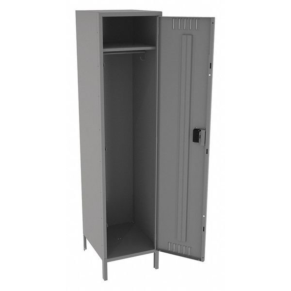 Wardrobe Locker, 18 in W, 21 in D, 78 in H, (1) Tier, (1) Wide, Medium Gray, Tennsco, Mfr#: STS-182172-1MG