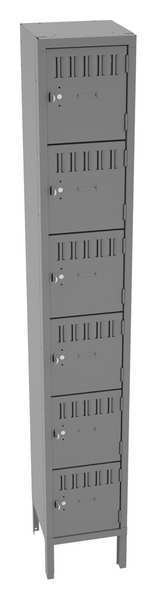 Box Locker, 12 in W, 12 in D, 78 in H, (1) Wide, Gray, Tennsco, Mfr#: BS6-121212-1MG