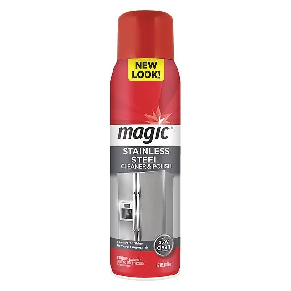 Stainless Steel Cleaner, Aerosol Spray Can, 17 oz, Ready to Use, Unscented, Magic, Mfr#: 3062