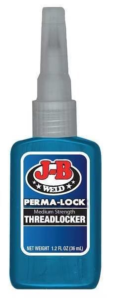 Threadlocker, J-B WELD Perma-Lock, Blue, Medium Strength, Liquid, 36 mL Bottle, J-B Weld, Mfr#: 24236