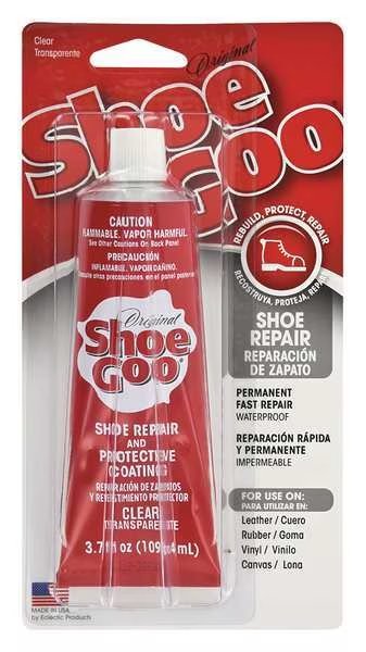Shoe Repair Glue, Shoe GOO(R) Series, Clear, 24 hr Full Cure, 3.7 oz, Tube, Eclectic Products, Mfr#: 82049
