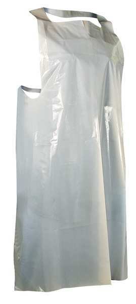 Disposable Apron, PE, 28x46, White, PK100, Cellucap, Mfr#: PAL46RGRA