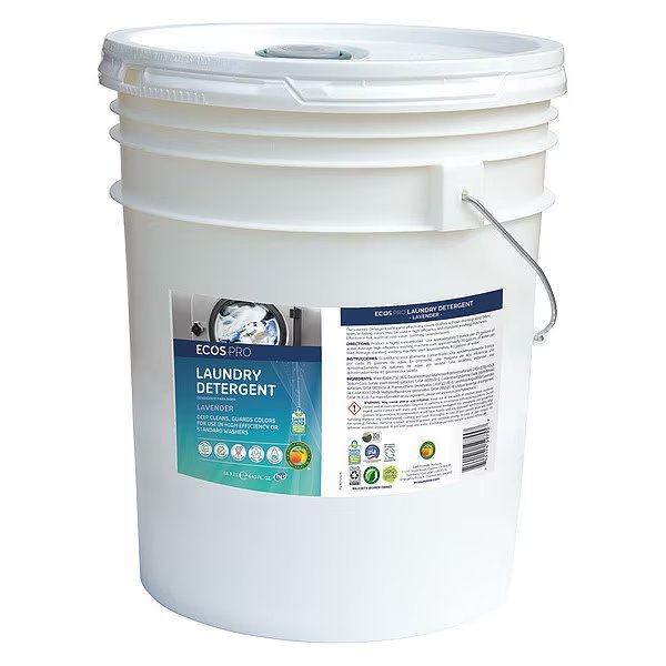 Laundry Detergent, High Efficiency (HE), Liquid, Bucket, 5 Gal, 320 Loads, Lavender Fragrance, Ecos Pro, Mfr#: PL9755/05