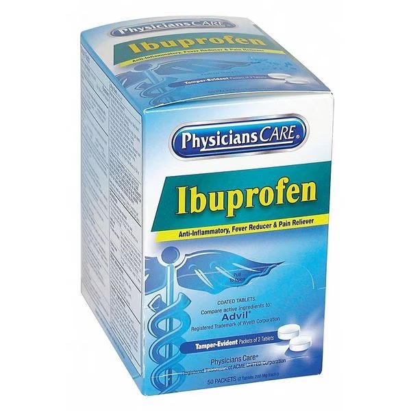 Ibuprofen, Tablet, 200mg, PK50, Physicianscare, Mfr#: 90015G