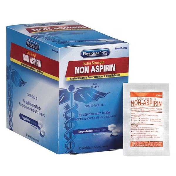 Non-Aspirin, Tablet, 500mg, PK25, Physicianscare, Mfr#: 54036