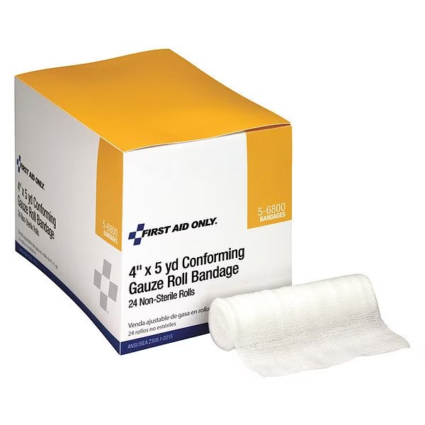 Stretch Gauze, Non-Sterile, No, Gauze, PK24, Width: 4 in, First Aid Only, Mfr#: 5-6800G