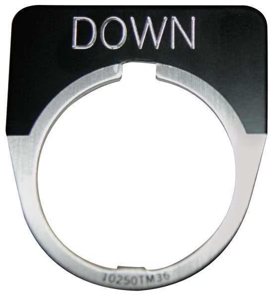 Legend Plate, Half Round, Down, Black, Eaton, Mfr#: 10250TM12