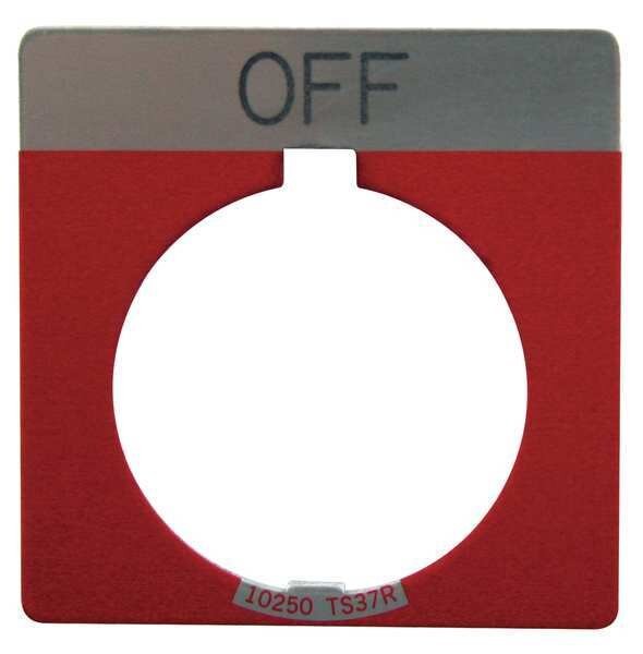 Cutler-Hammer Legend Plate, Square, Off, Red, Eaton, Mfr#: 10250TS24