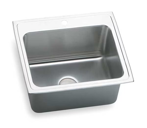 Drop-In Sink, Drop-In Mount, 3 Hole, Lustrous Highlighted Satin Finish, Elkay, Mfr#: DLR2522123