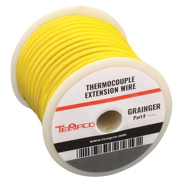 Thermocouple Ext Wire, KX, 24AWG, Sol, 100Ft, Tempco, Mfr#: TCWR-1021
