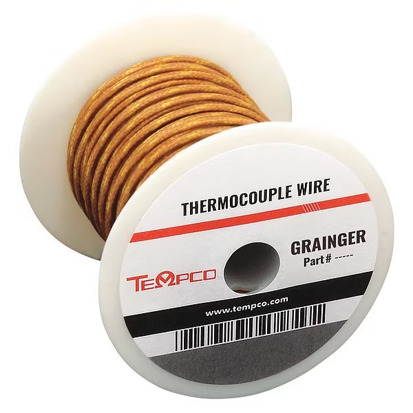 Thermocouple Lead Wire, J, 24AWG, Sol, 100Ft, Tempco, Mfr#: TCWR-1013
