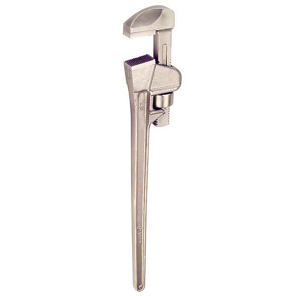 10 in L 2 1/2 in Cap. Aluminum Bronze Straight Pipe Wrench, Ampco Safety Tools, Mfr#: W-211