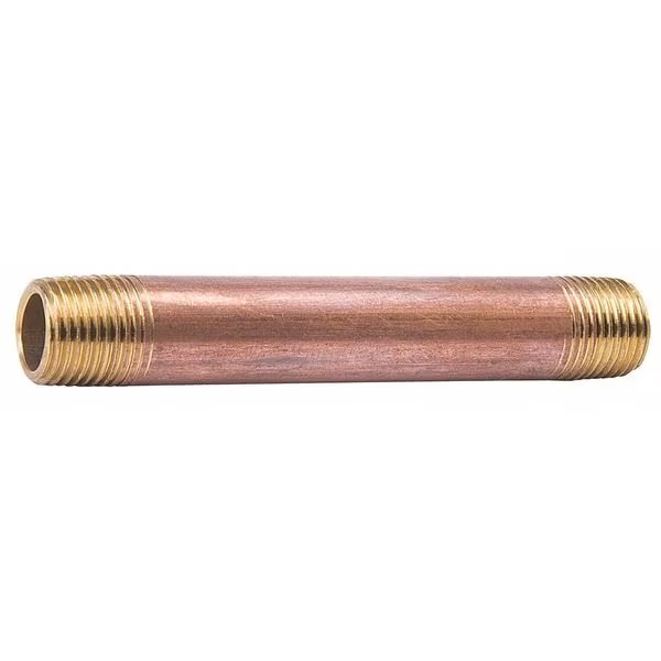 2" MNPT x 5" TBE Red Brass Pipe Nipple Sch 80, EnjoyTool Select, Mfr#: 468-050X
