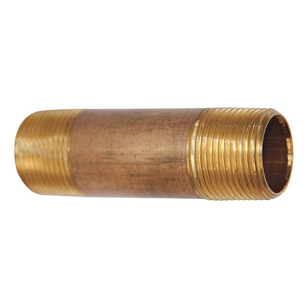 1/4" MNPT x 12" TBE Red Brass Pipe Nipple Sch 80, EnjoyTool Select, Mfr#: 461-120X