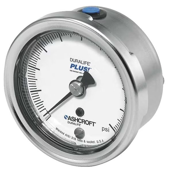 Pressure Gauge, 0 to 160 psi, 1/4 in MNPT, Stainless Steel, Silver, Ashcroft, Mfr#: 251009SW02BX6B160