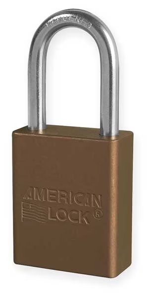 Lockout Padlock, KD, Brown, 1-7/8"H, American Lock, Mfr#: A1106BRN
